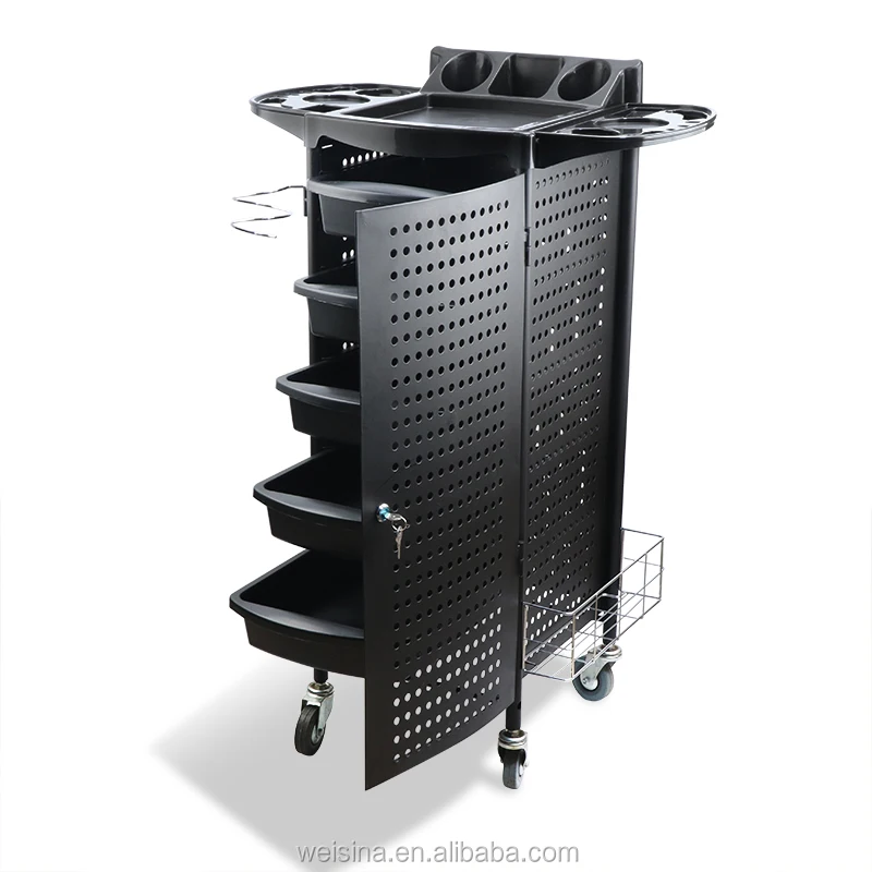 Good quality mobile barber cart salon hair color trolley