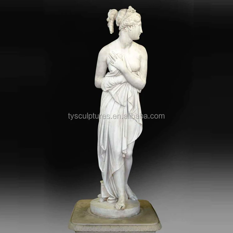 Western stone figure statue modern human nude woman girl marble sculpture