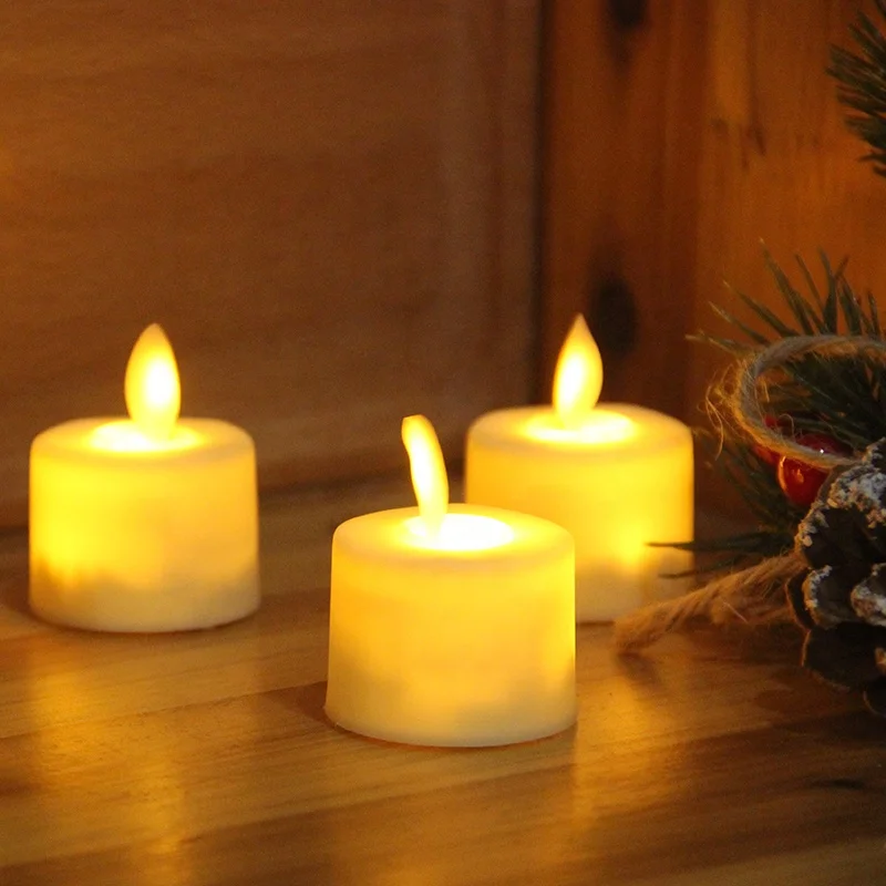 Christmas decoration moving flameless votive wholesale electric plastic tea light candles