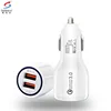 Newest Portable Dual mobile car usb charger car phone chargers quick charge 3