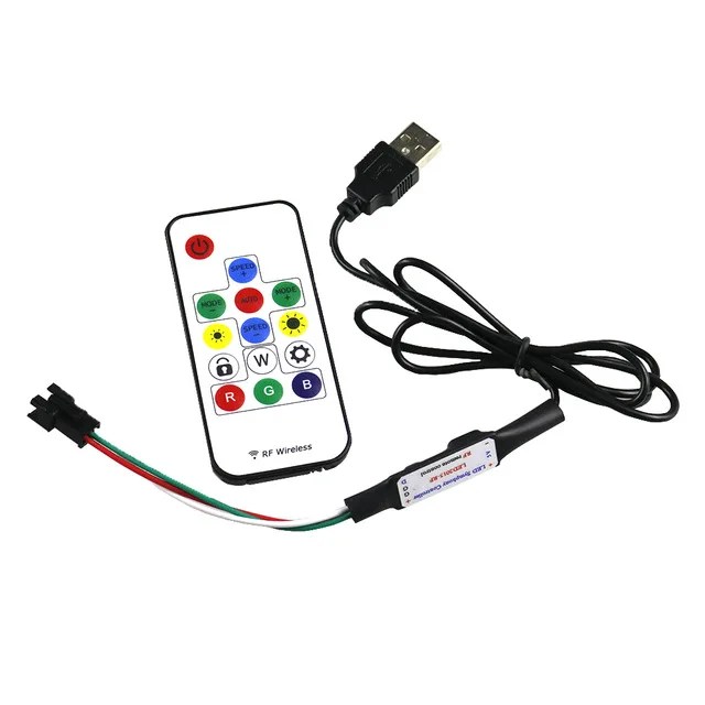 5V USB LED Controller 14Key RF Wireless Remote Control For WS2812 WS2812B Driver IC Colorful RGB LED Strip 5050