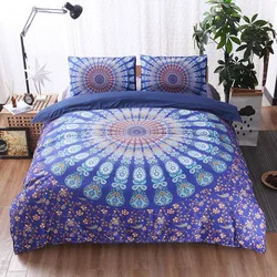 Reactive Print Patchwork Duvet Cover With Zips For Bedsheet Bed