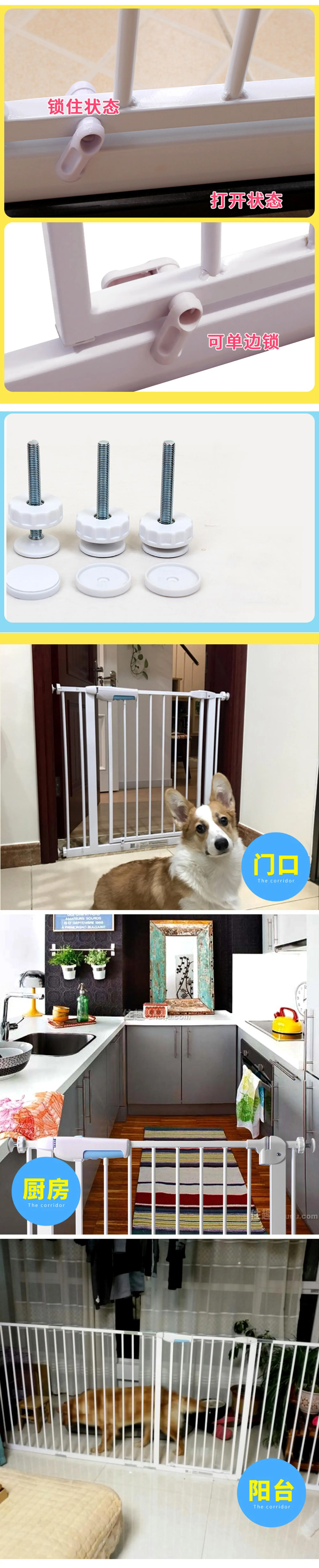 Golden Supplier Easy Close Metal Baby Gate/autoclose Safety Gate For