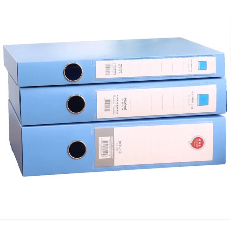
Rectangle Blue PP File Box A4 Size Data Document Storage Case For Hospital Office School PVC Lever Arch File 