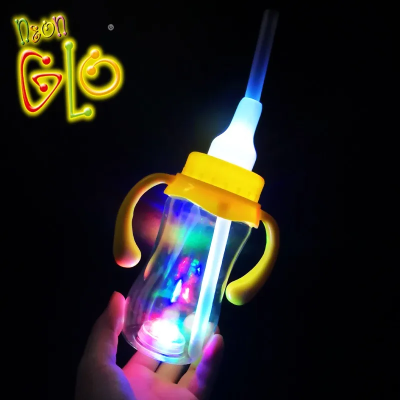Plastic Flashing Kids Drinking Glasses Light Up Bottle Led Milk Bottle