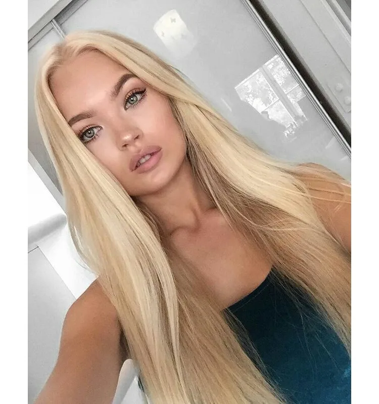 

Hot Selling 8-30 inch Brazilian Human Hair Wigs Blonde Color Straight Full Lace Wigs