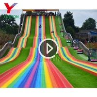 

China Supply Outdoor Playground Plastic Dry Ski Rainbow Snow Slip Slide Fun Park Equipment For Amusement Park