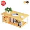 Coffee Table material Wood and Metal Railings Smart Storage Table Scratch Proof Table