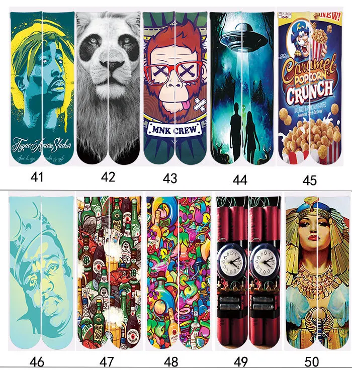 Customized design fancy fashion crew sublimation socks
