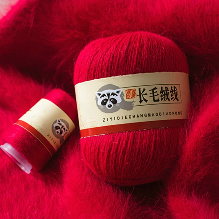 
COOMAMUU Soft Fluffy Hand Knitting Yarn Warm Luxury Long Plush Mink Yarn for Hand Crocheting Hat Scarves Yarn for Women Men 