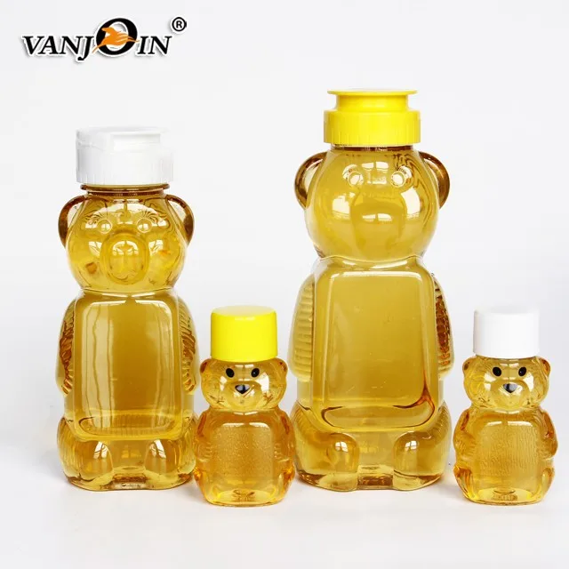 80g 60ml 2 Oz Clear Pet Mini Honey Bear Bottles With Screw Top Cap