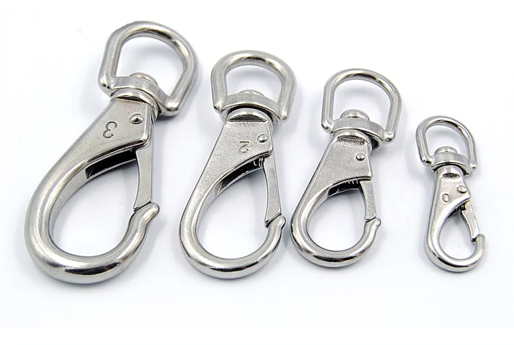 
Silver Swivel Eye Spring Snap Hook Quick Chain Fastener Hook Carabiner Multi Purpose 