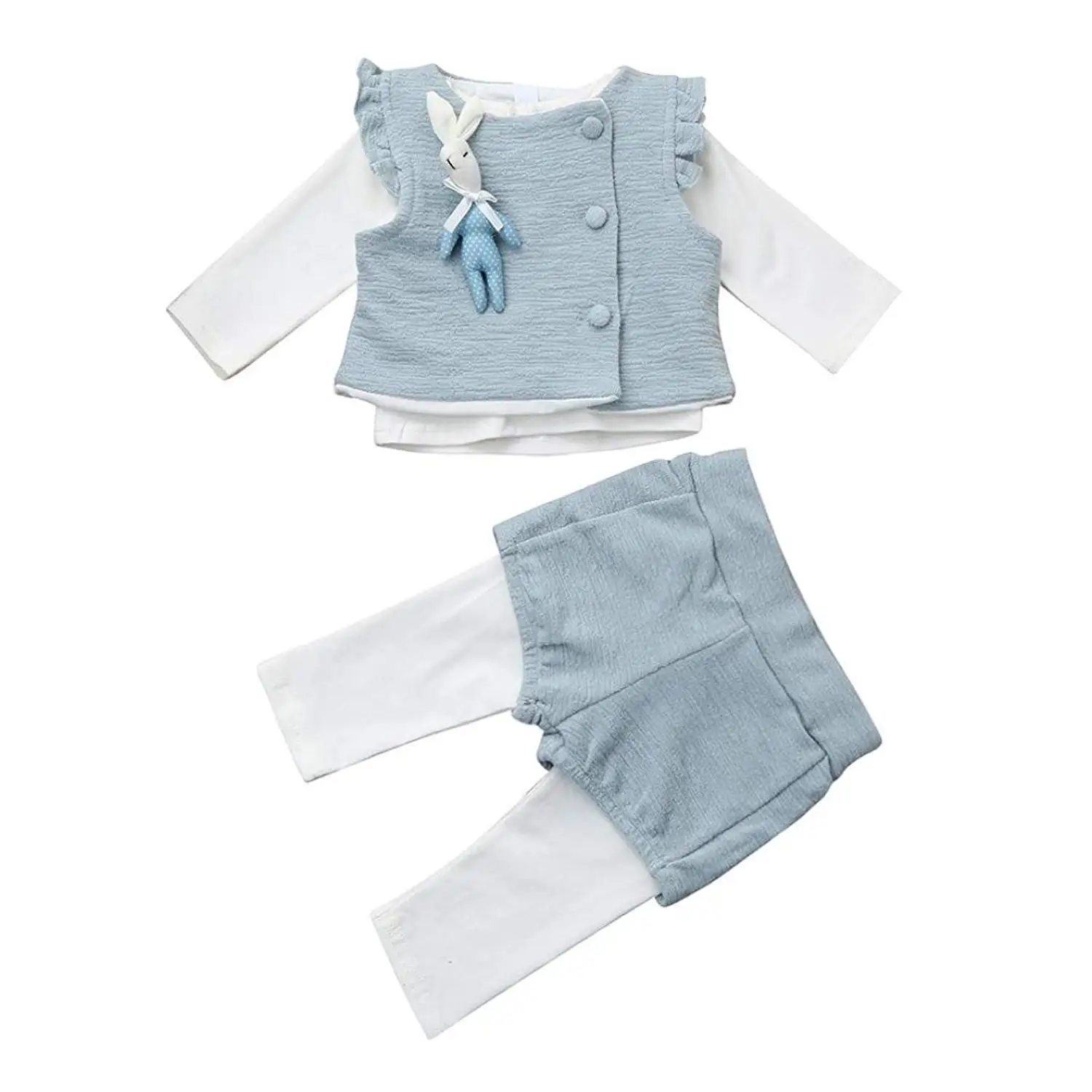 Lanhui/_Sunny Infant Baby Girl Floral Splice Hoodie Tops+Pants Outfits Clothes Set