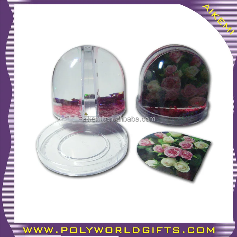 Plastic Snow Globe With Photo Insert,Custom Souvenir Gift Snow Globes