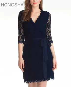 navy lace overlay dress