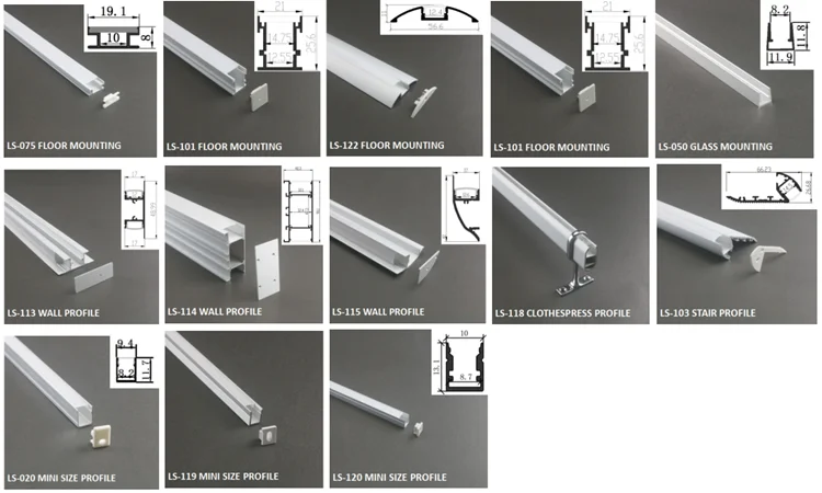 LS-080 Alloy Aluminum Extrusion Profile 30*10mm LED Aluminum Profile For LED Strip Light