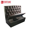 Rustic wood leather cafe bar furniture long dining sofa bench booth seating