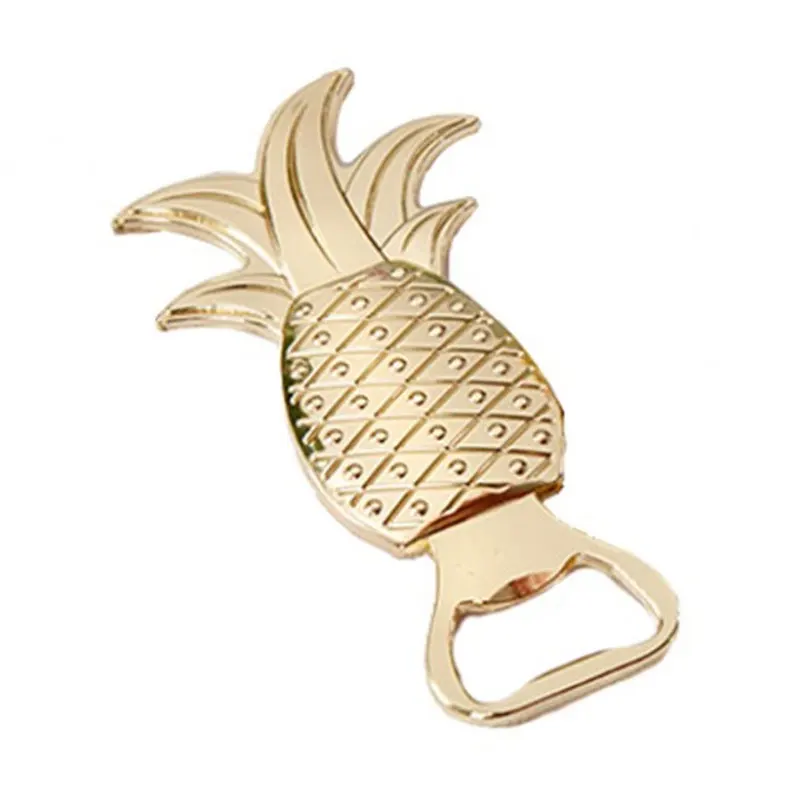 

Funny Zinc Alloy Hand Held Gold Pineapple Flower Palm Tree Shape Bottle Opener