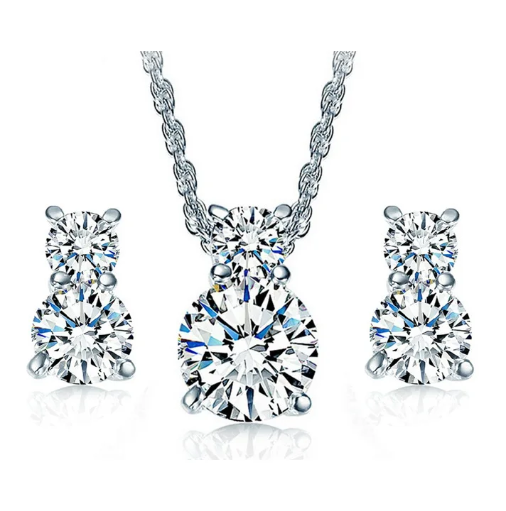 

Fashion AAA Zircon Jewelry Set Gold Jewelry Set Plated White Gold Jewelry Set, As shown in picture