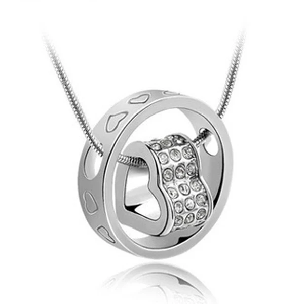 

Fashion Jewelry Fashion Heart Crystal Necklace DHL Delivery, As the picture