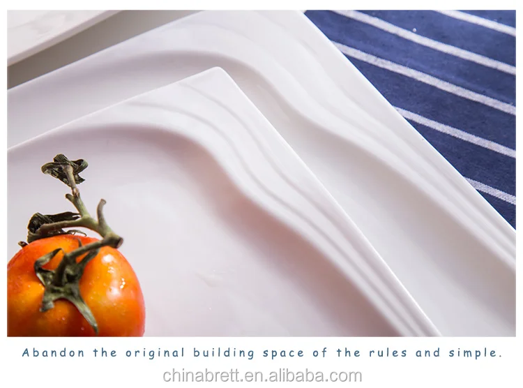 Best Selling Products Decorative Ceramic Tableware Square Shape Dinner Plate