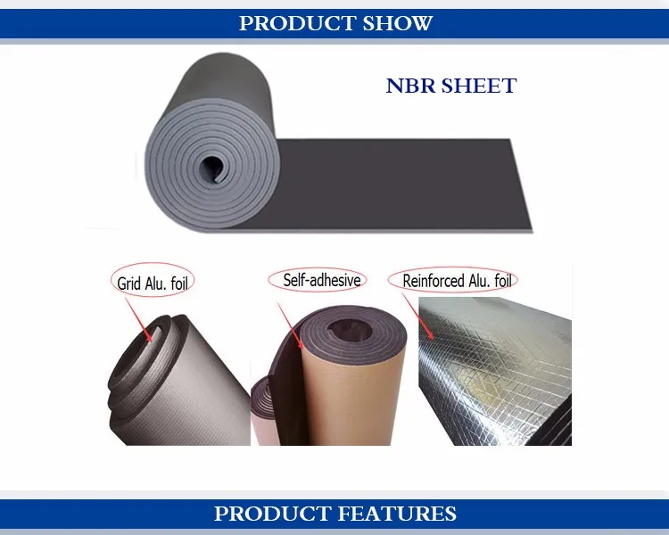 Selfadhesive Rubber Foam Sheets Insulation With Aluminum Foil