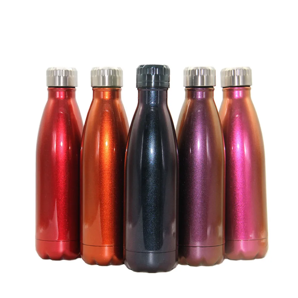 

Top sale cola shaped double wall stainless steel vacuum sport water bottle drinking bottle, Black, red, brown, orange.etc