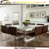 Square designer white table top artificial marble poker table top dining