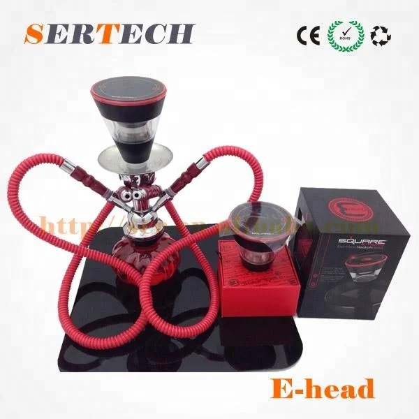 

2020 popular original Square e head three colors e hookah shisha ehead wholesale, Red blue silver