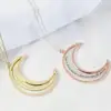 Inspire jewelry Personalised Long Double Moon Necklace engraved name logo fashion design summer for women and girls wholesale