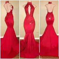 

ZH3949G Elegant 2019 New High Neck Mermaid Prom Dresses Sequins Lace Appliques Court Train Sexy Long Formal Evening Gown