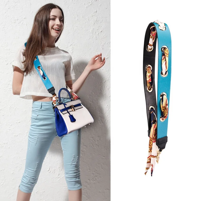 

-B-S320 New Cowhide leather Wide Shoulder Accessories Crossbody Fashion Bag Strap, Colorful
