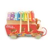 educational children toy cars multifunctional shape sorter block wooden pull along truck toys music xylophone pull bus