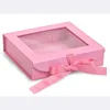 custom packaging box gift paper box clear lid satin lined gift boxes packaging