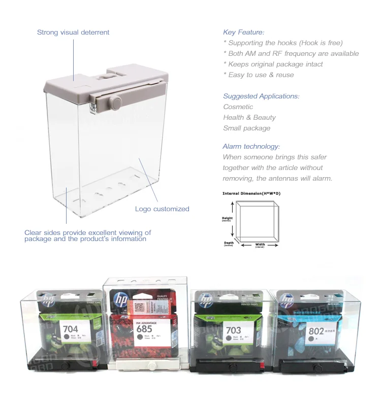 Dragon Guard Transparent Dvd Security Anti Theft Alarm Safer Eas Rf Am