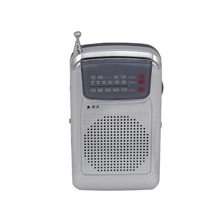 

Cheap Portable Digital Radio Pocket Radio Built-in Speaker AM FM WB Am Pm WB 3 Bands Nova Weather Radio 162-163mhz 530-1600khz, Silver,black