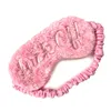 Wholesale Pink Soft Fluffy Sleeping Eye Mask Cute Embroidery Letter EyeShade Comfortable Eye Patch For Traveling