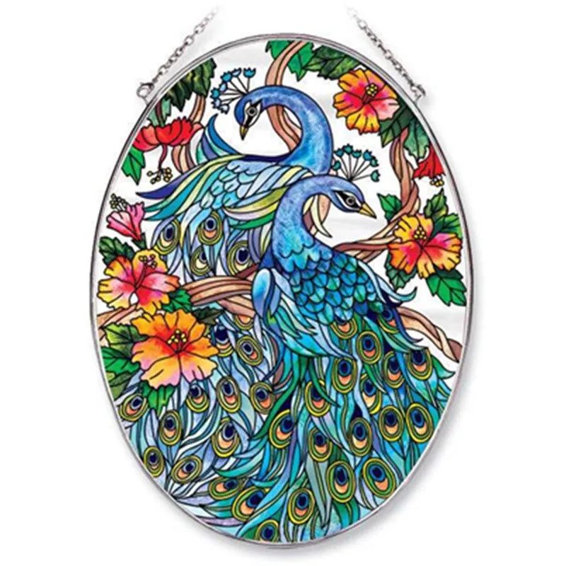 Chinese Stained Glass Suncatchers Tempered Stained Glass Decoration