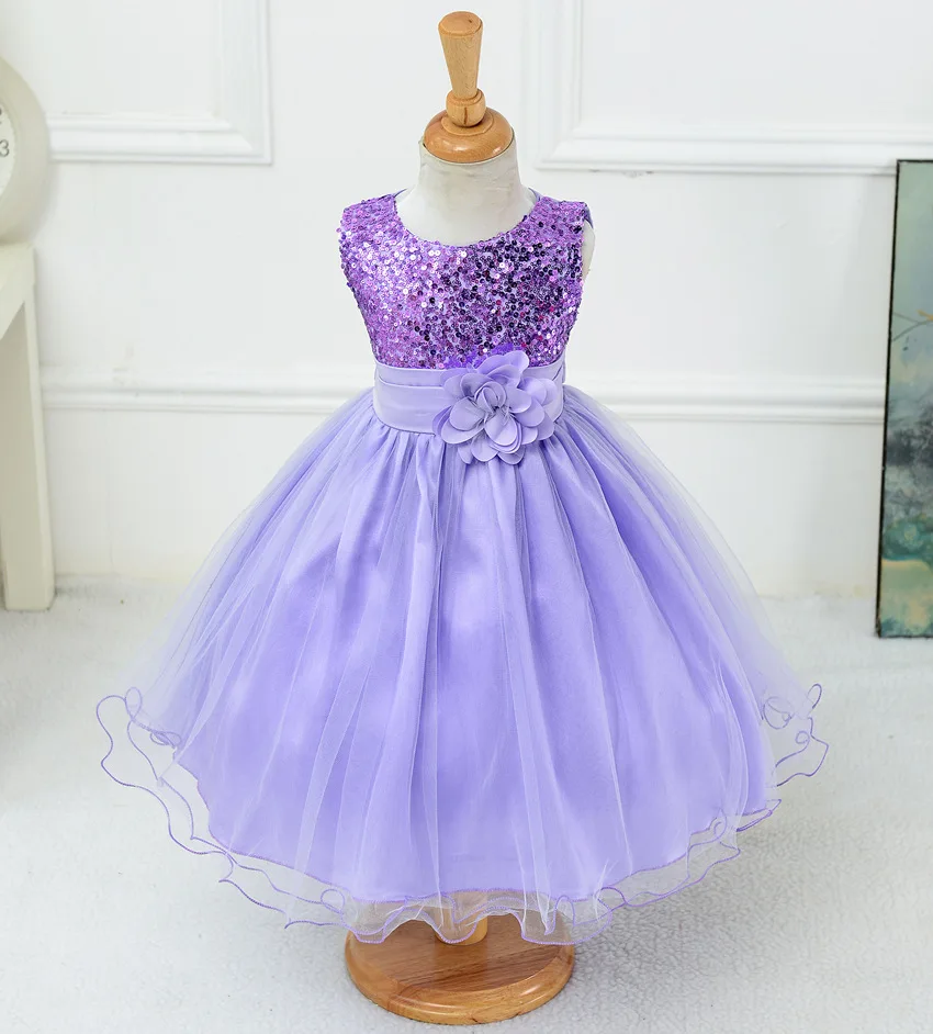 

Cute girl ball gown princess dress sequined summer dress for children girls solid flower summer dress 4-10Y, Black;navy;blue;green;gray;khaki;pink;purple;red;white;rose