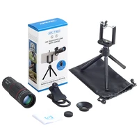 

Apexel New Design Universal Clip Mobile Telephone 18X Zoom Cell Phone Lens Kit With Stand Tripod