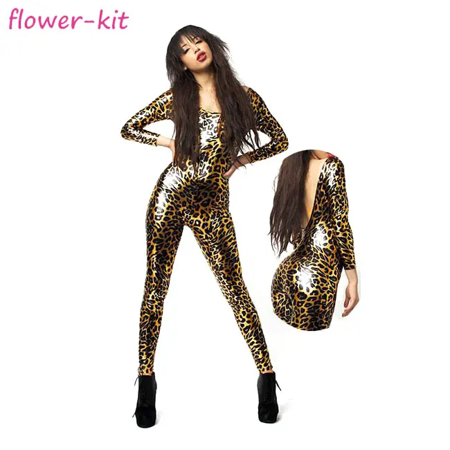 

Wholesale Cheap Newest Women Sexy Leopard Cheap Latex Catsuit, As shown