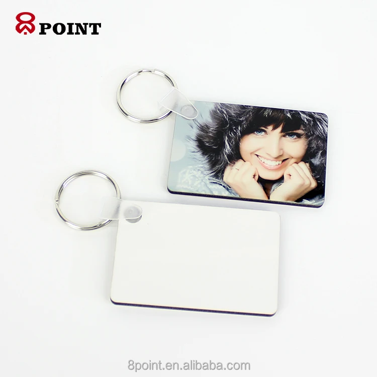 
High Quality Customized Blank Sublimation rectangle Wood MDF Keychain 
