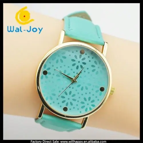 

multicolor fashion most hot sale attractive leather strap watch for ladies(WJ-4085)