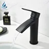 New design swivel control hot & cold water black basin mixer tap