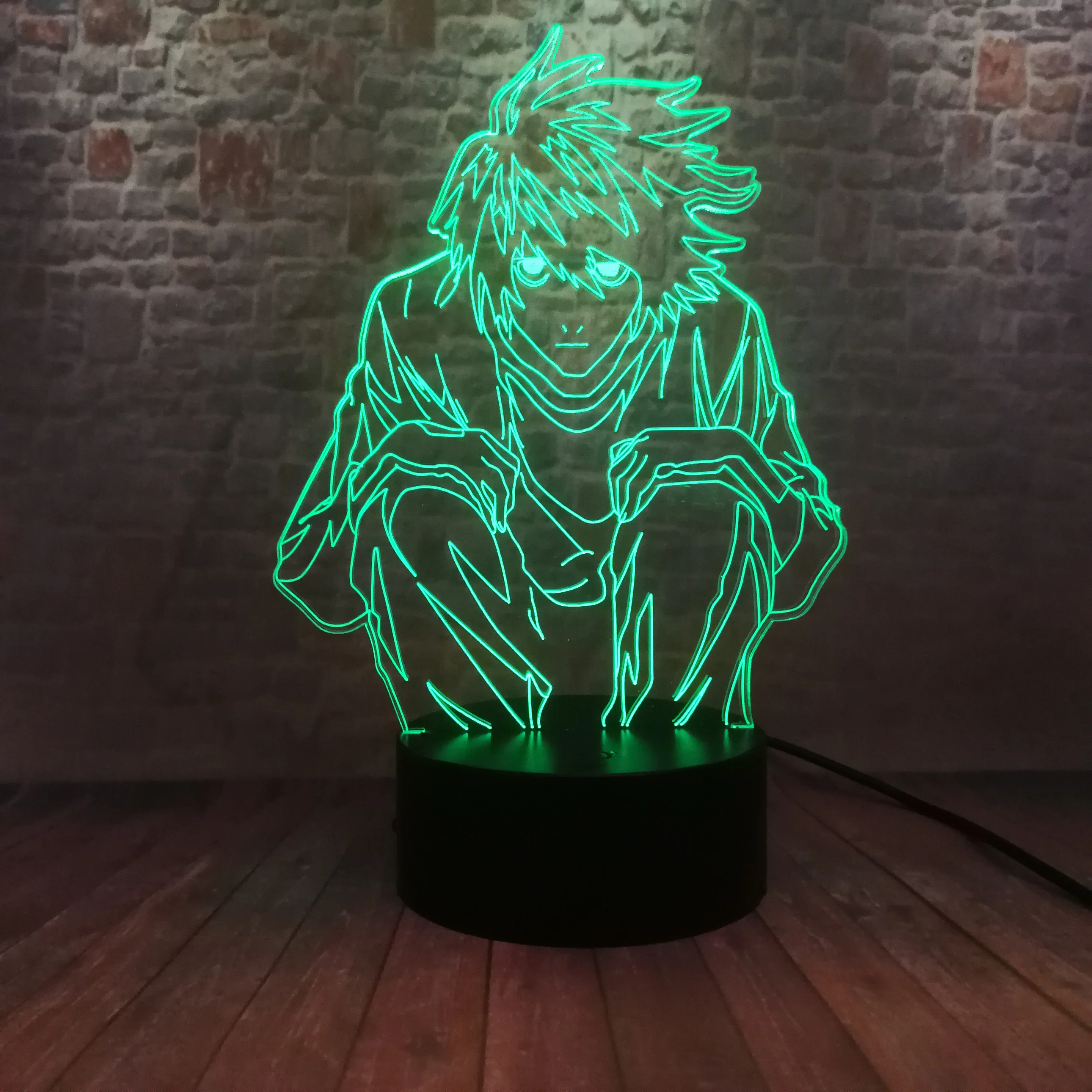 

Luminous 3D Illusion LED Lamp 7 Colors Changing Desk Nightlight Japan Manga Ryuk Death Note Anime Figuras Toys Child Kids Gifts