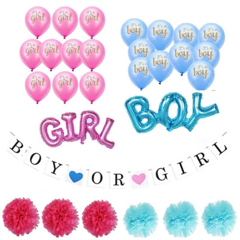 Pink Blue Balloon Gender Reveal Party Supplies Recuerdos Baby Shower