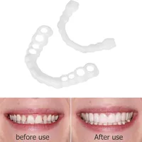 

1pair Silicone Fake Teeth False Tooth Cover Whitening Denture Dental Oral Care teeth whitening dental Plastic Whitening Denture