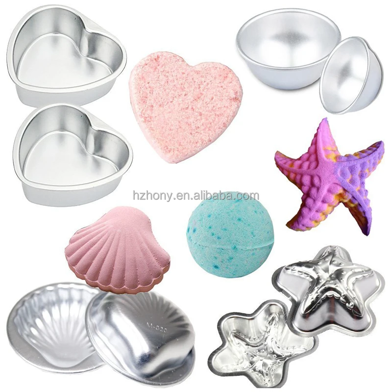

Bath Bomb Mold 14PCS(6 Hemispheres 2 Starfish 2 Heart 2 Shell 2 Scallop) with 100 Shrink Wrap Bags 6 Gift Bag 1 Mini Heat Sealer, Silver color