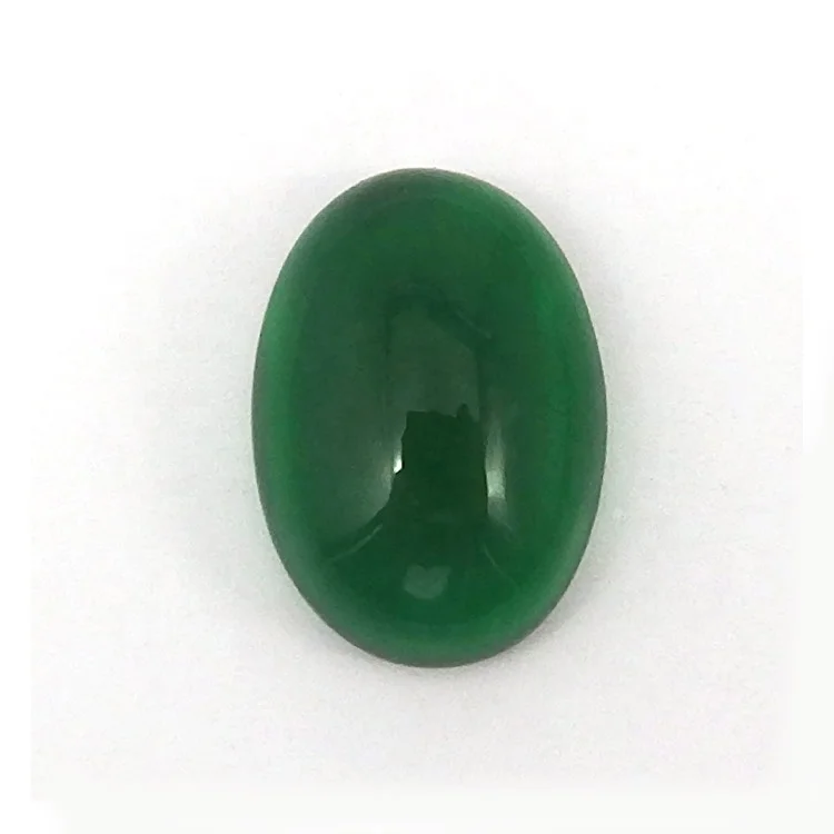 

Wholesale Emerald Green Glass Gems Loose Gemstone Oval Cabochon