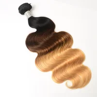 

Drop Shipping Ombre Body Wave Bundles 1B427 Human Hair Extensions Body Wave brown color extensions